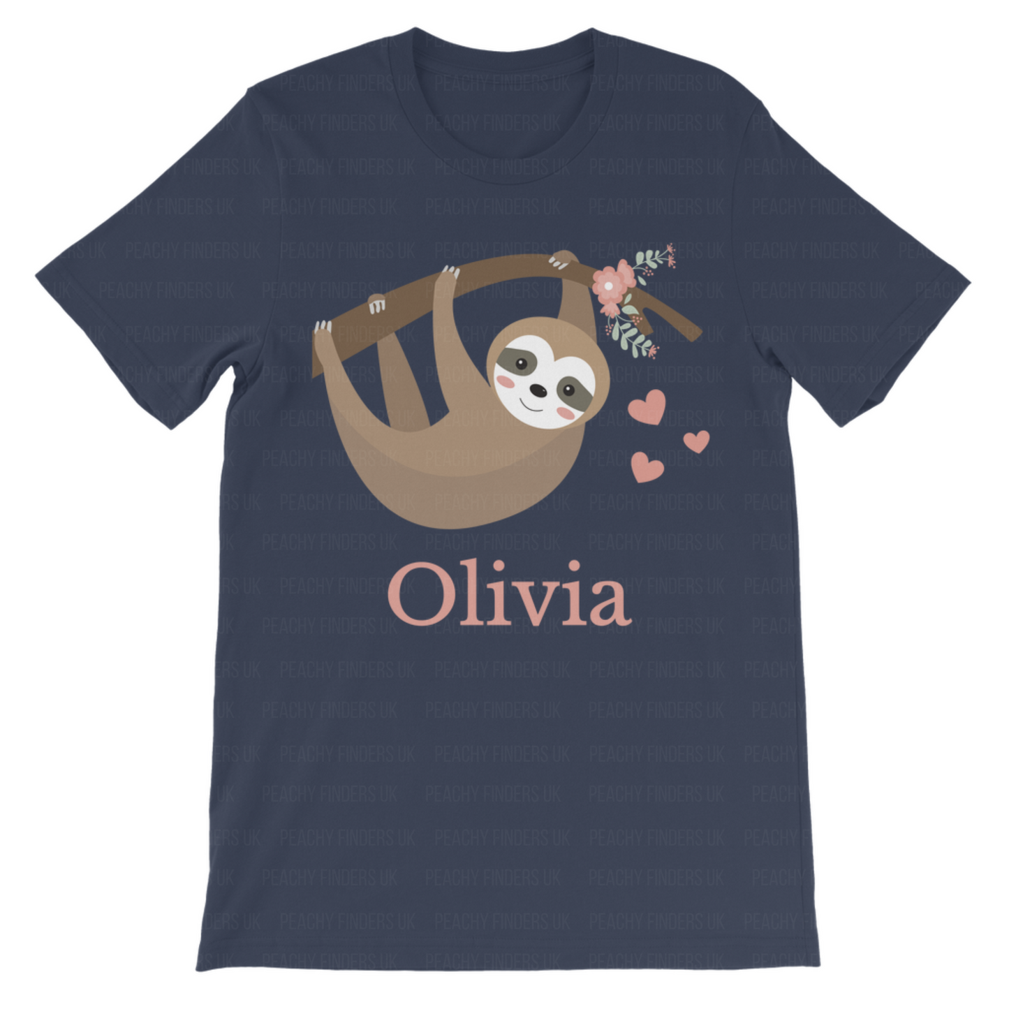 Girls Personalised Sloth T-shirt | 3 - 13 years