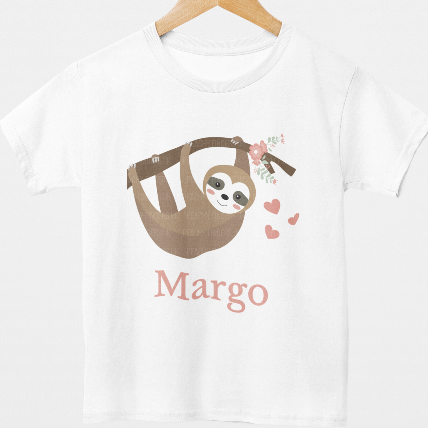Girls Personalised Sloth T-shirt | 3 - 13 years