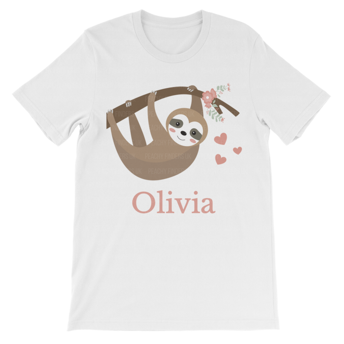Girls Personalised Sloth T-shirt | 3 - 13 years