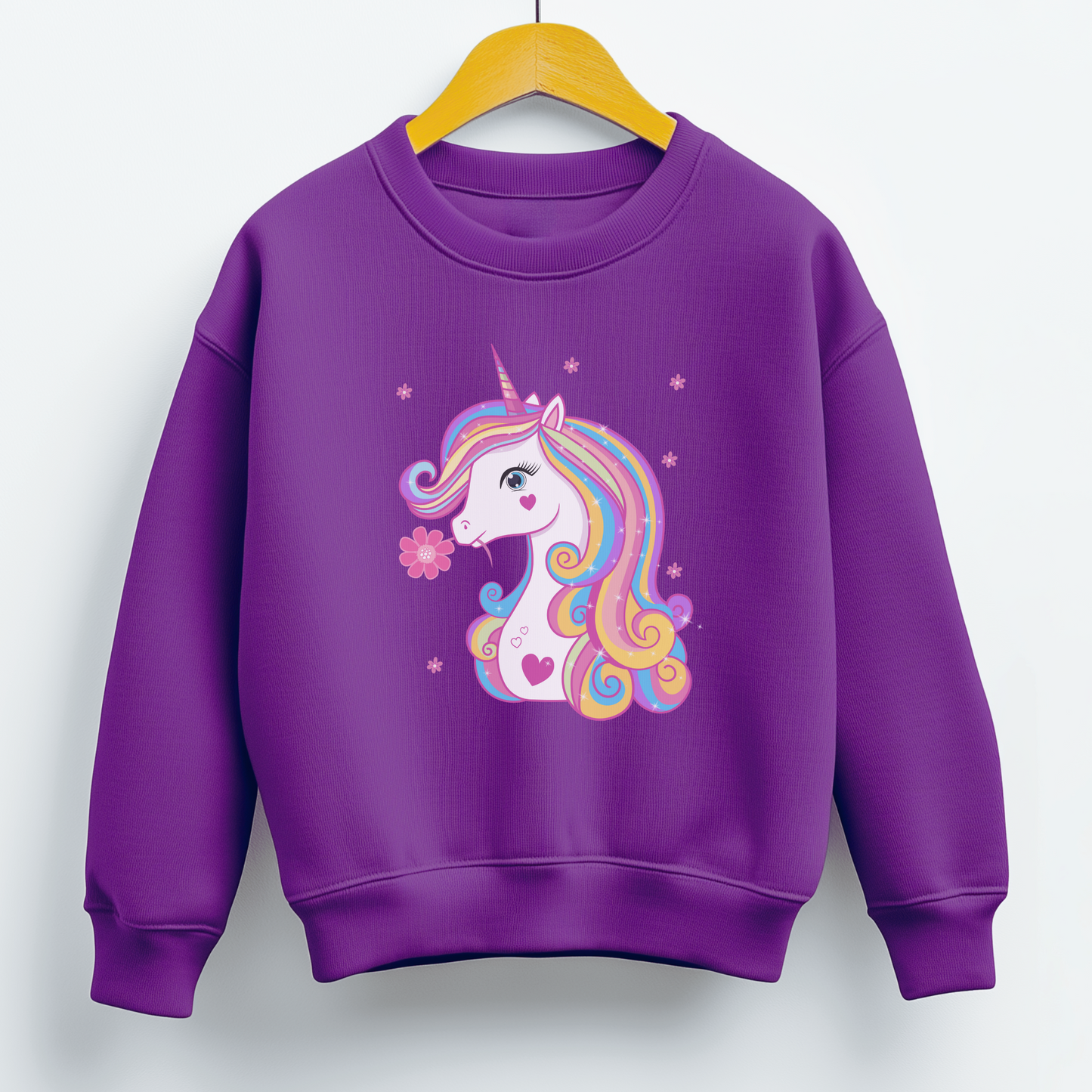 Girls Unicorn & Flowers Sweatshirt Jumper | 3 - 11 years