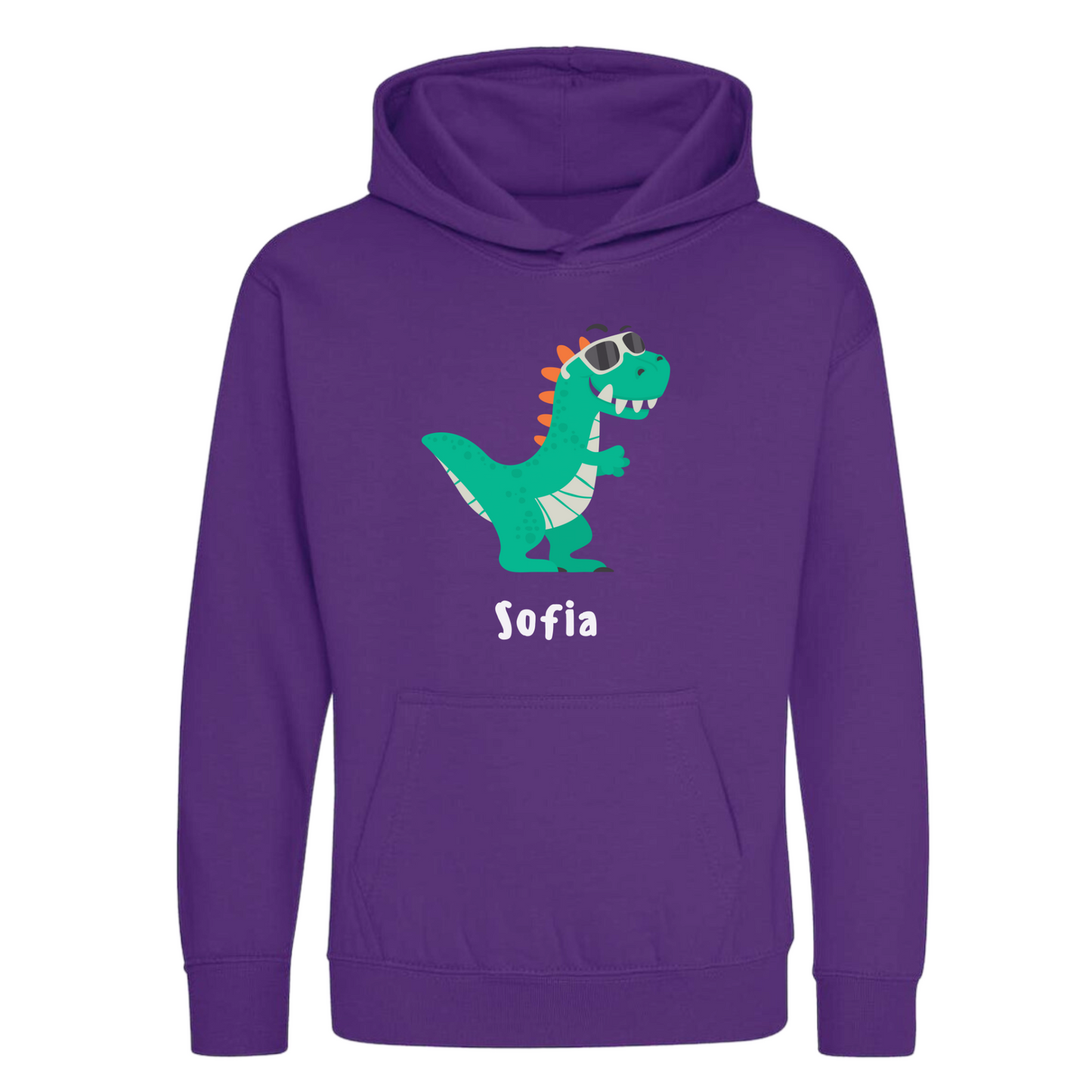 Girls Personalised 'Cool Dinosaur' Hoodie | 3 - 13 years