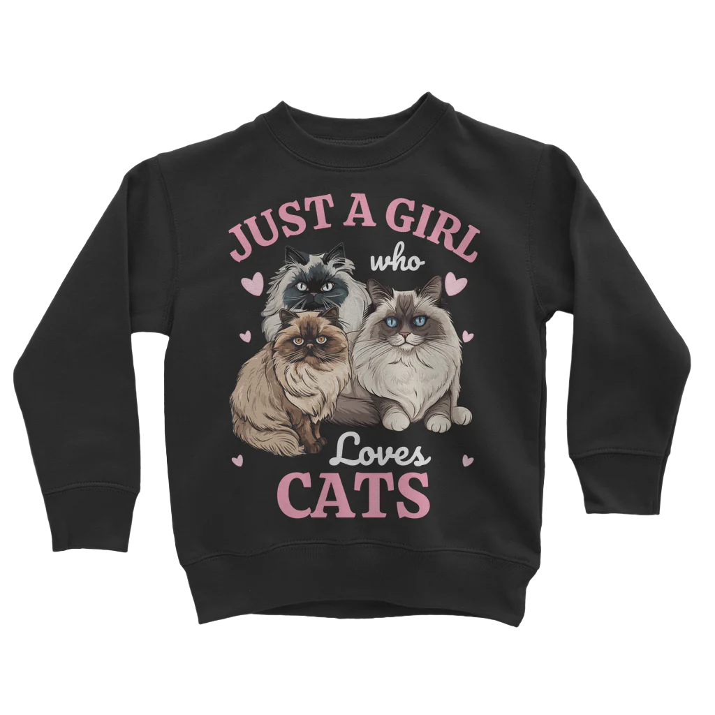 Just a Girl who Loves Cats - Girls Sweatshirt