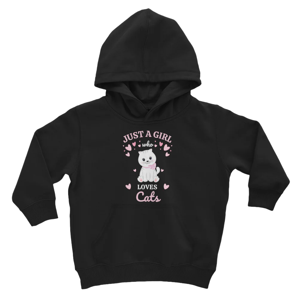 Just A Girl Who Loves Cats - Girls Pullover Hoodie
