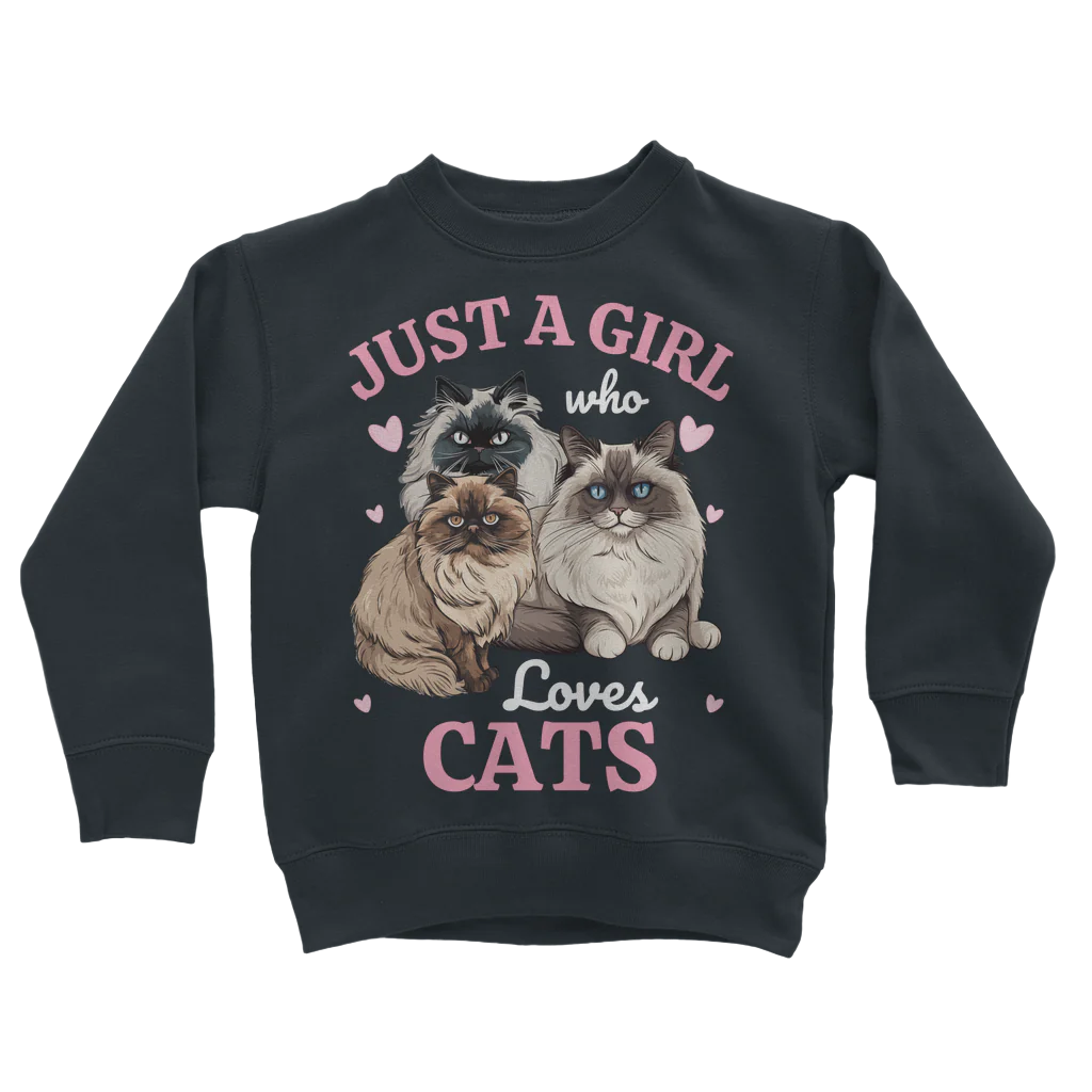 Just a Girl who Loves Cats - Girls Sweatshirt