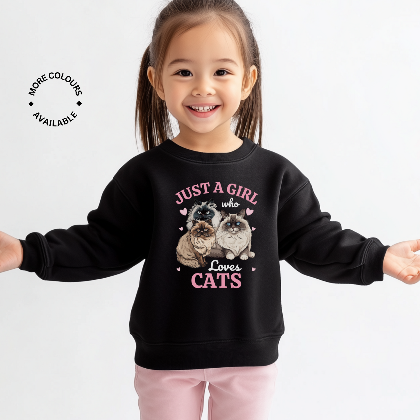 Just a Girl who Loves Cats - Girls Sweatshirt