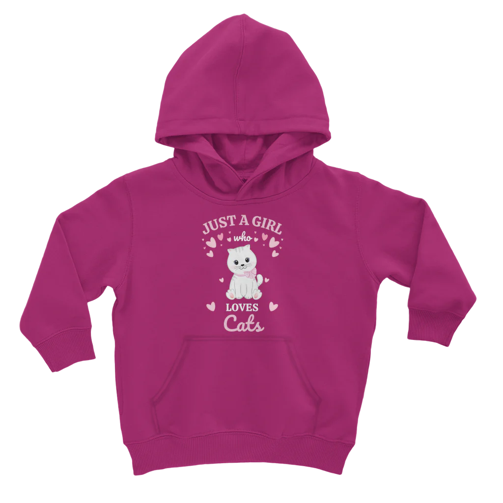 Just A Girl Who Loves Cats - Girls Pullover Hoodie
