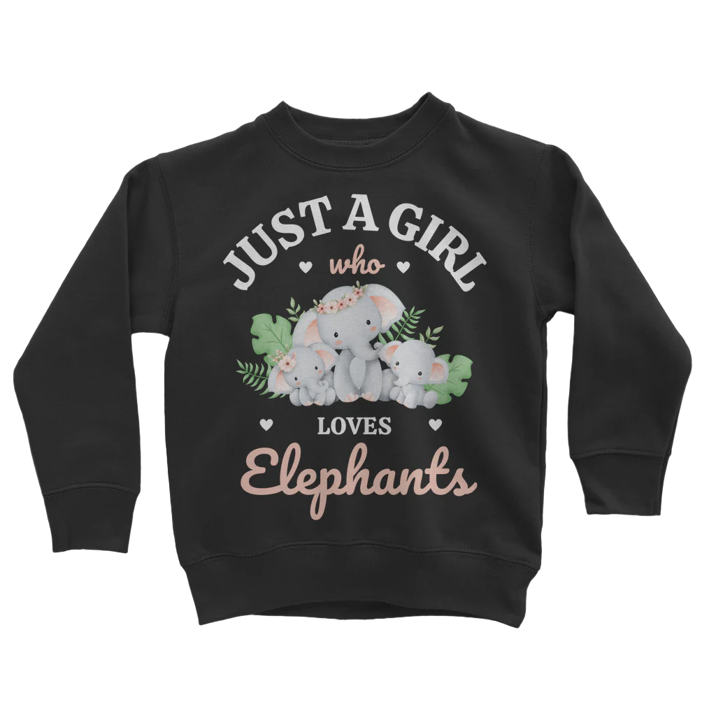 Just A Girl Who Loves Elephants - Girls Sweatshirt