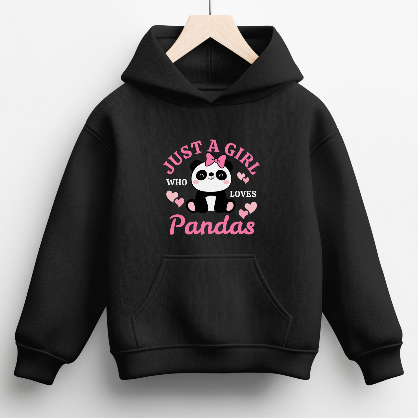 "Just a Girl Who Loves Pandas " Girls Pullover Hoodie