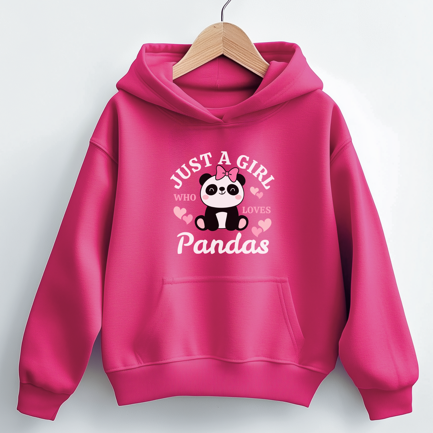 "Just a Girl Who Loves Pandas " Girls Pullover Hoodie