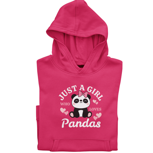 "Just a Girl Who Loves Pandas " Girls Pullover Hoodie