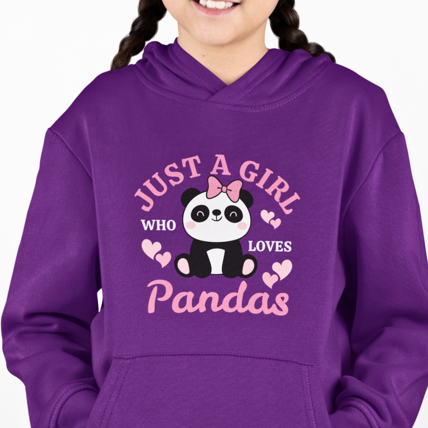 "Just a Girl Who Loves Pandas " Girls Pullover Hoodie