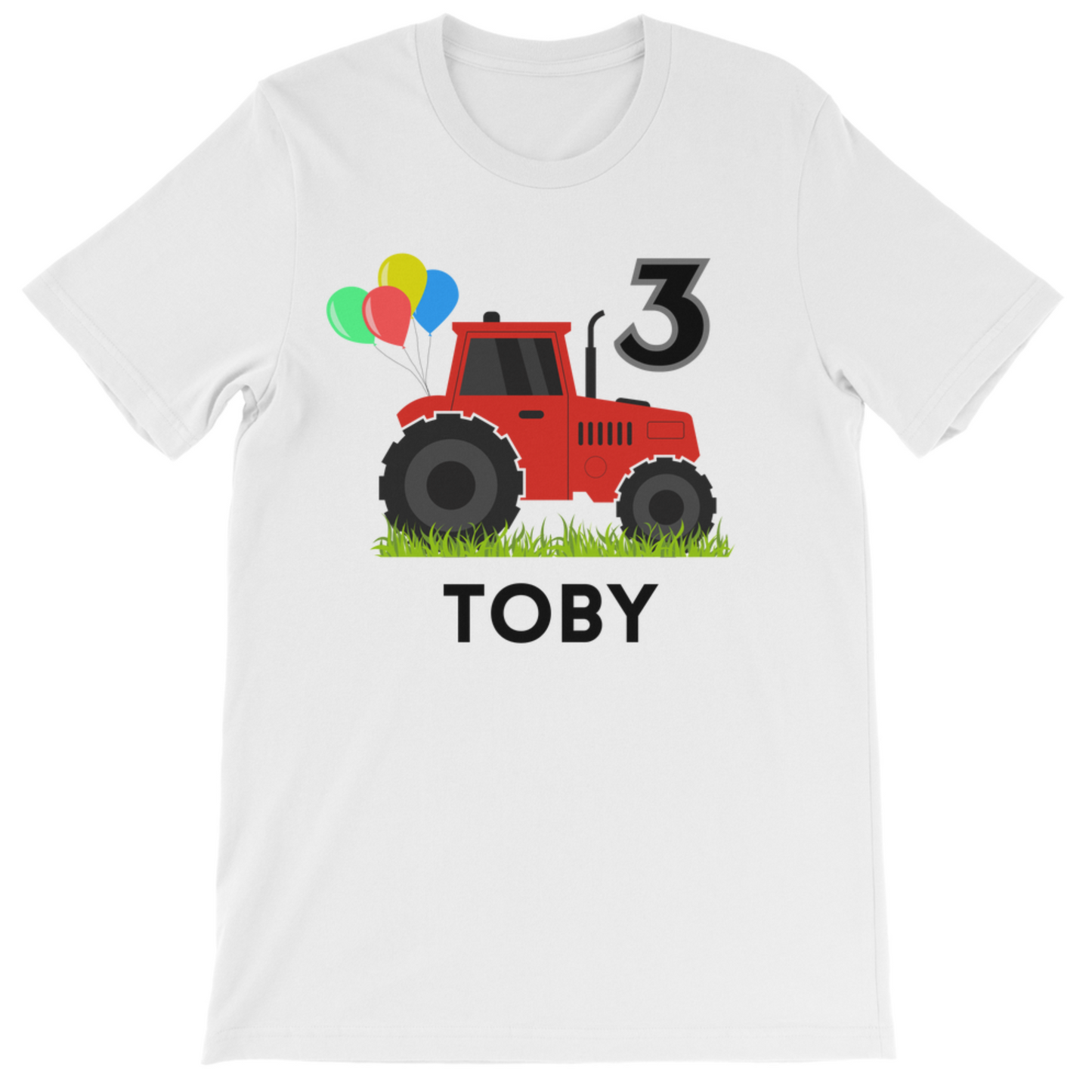 Boys Personalised Birthday Tractor T-shirt | 1 - 8 years