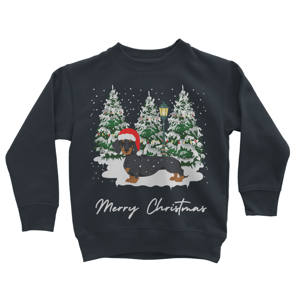 Kids Dachshund Christmas Sweatshirt – Cute Sausage Dog Festive Jumper