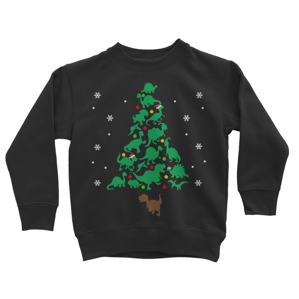 Dinosaur Christmas Tree - Kids Unisex Sweatshirt | 3 - 13 years