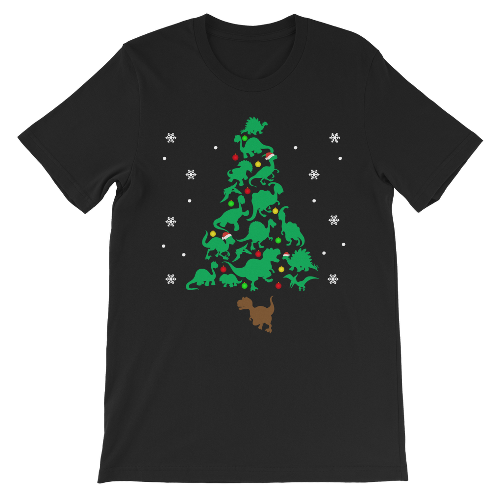 Kids Dinosaur Christmas Tree T-shirt