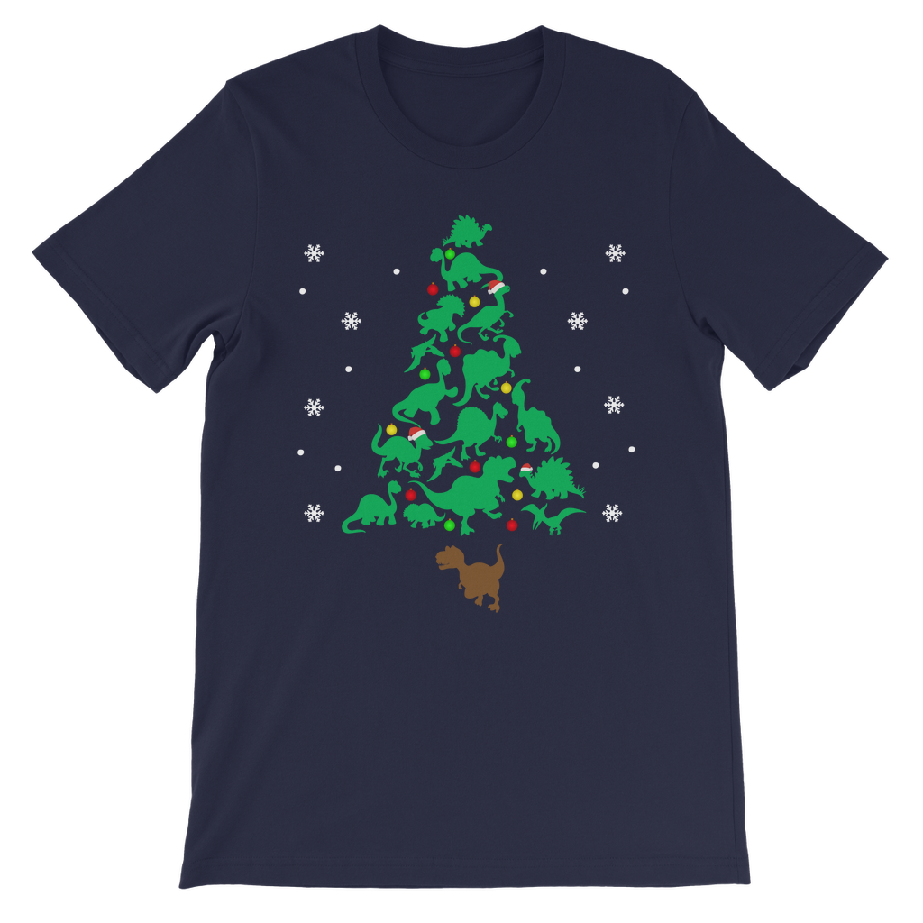 Kids Dinosaur Christmas Tree T-shirt