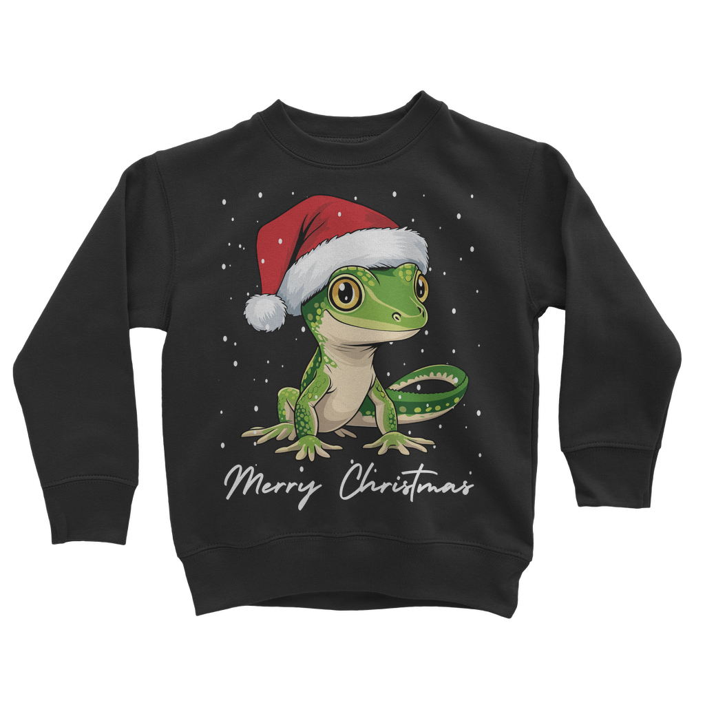 Kids Christmas Gecko Sweatshirt - Festive Reptile Jumper