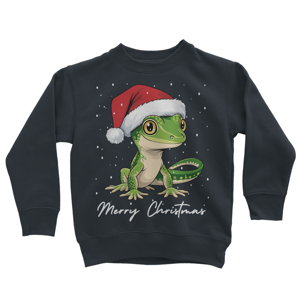 Kids Christmas Gecko Sweatshirt - Festive Reptile Jumper