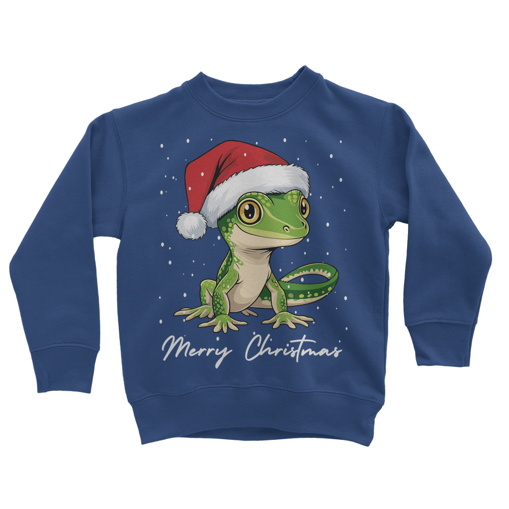 Kids Christmas Gecko Sweatshirt - Festive Reptile Jumper