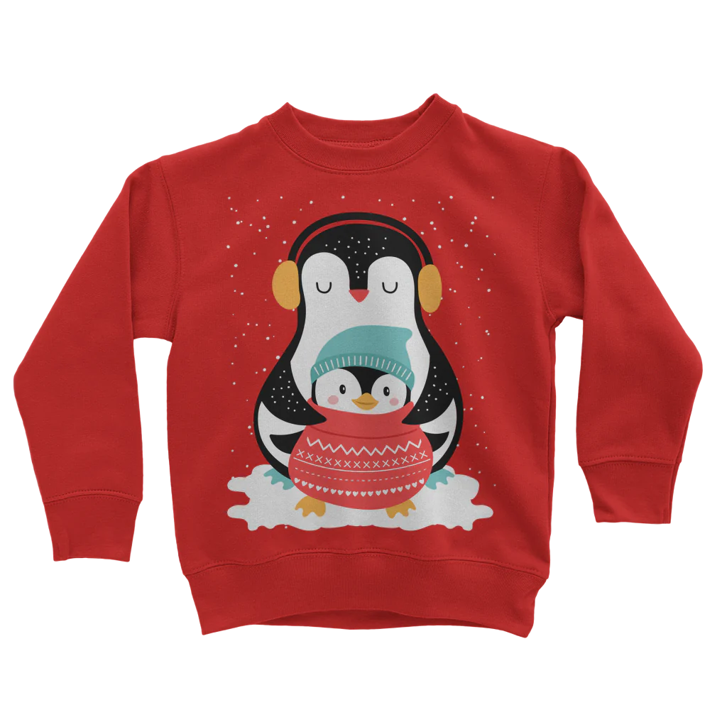 Kids Christmas Penguin Sweatshirt | 3 - 13 years