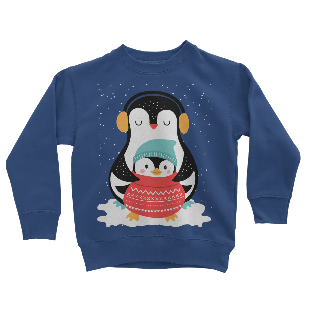 Kids Christmas Penguin Sweatshirt | 3 - 13 years