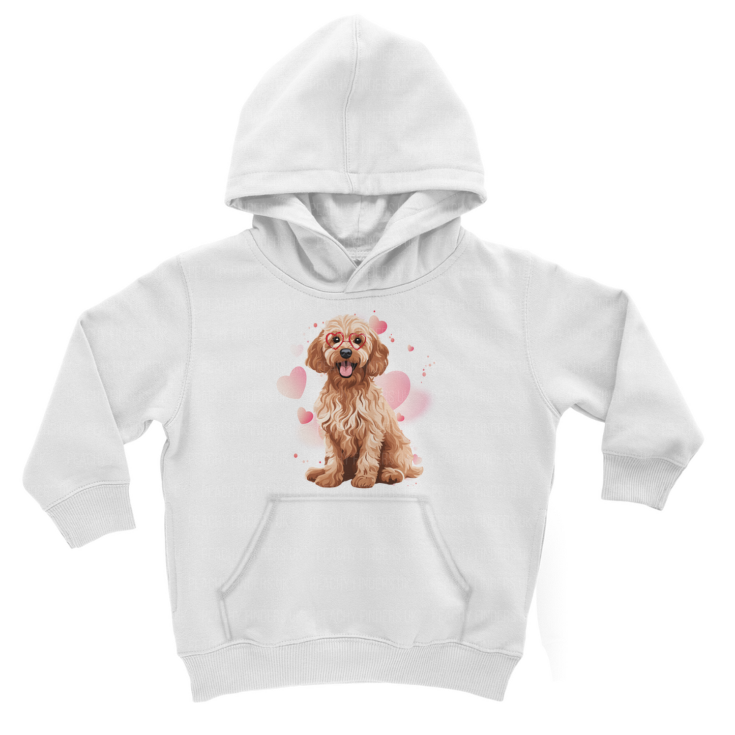 Cockapoo and Hearts - Girls Pullover Hoodie
