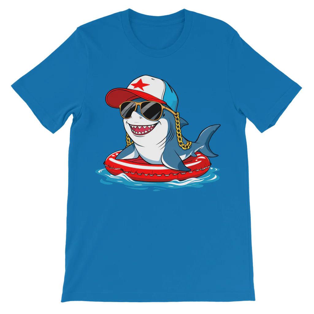 Kids Cool Shark on Pool Float T-shirt | 3-13 years