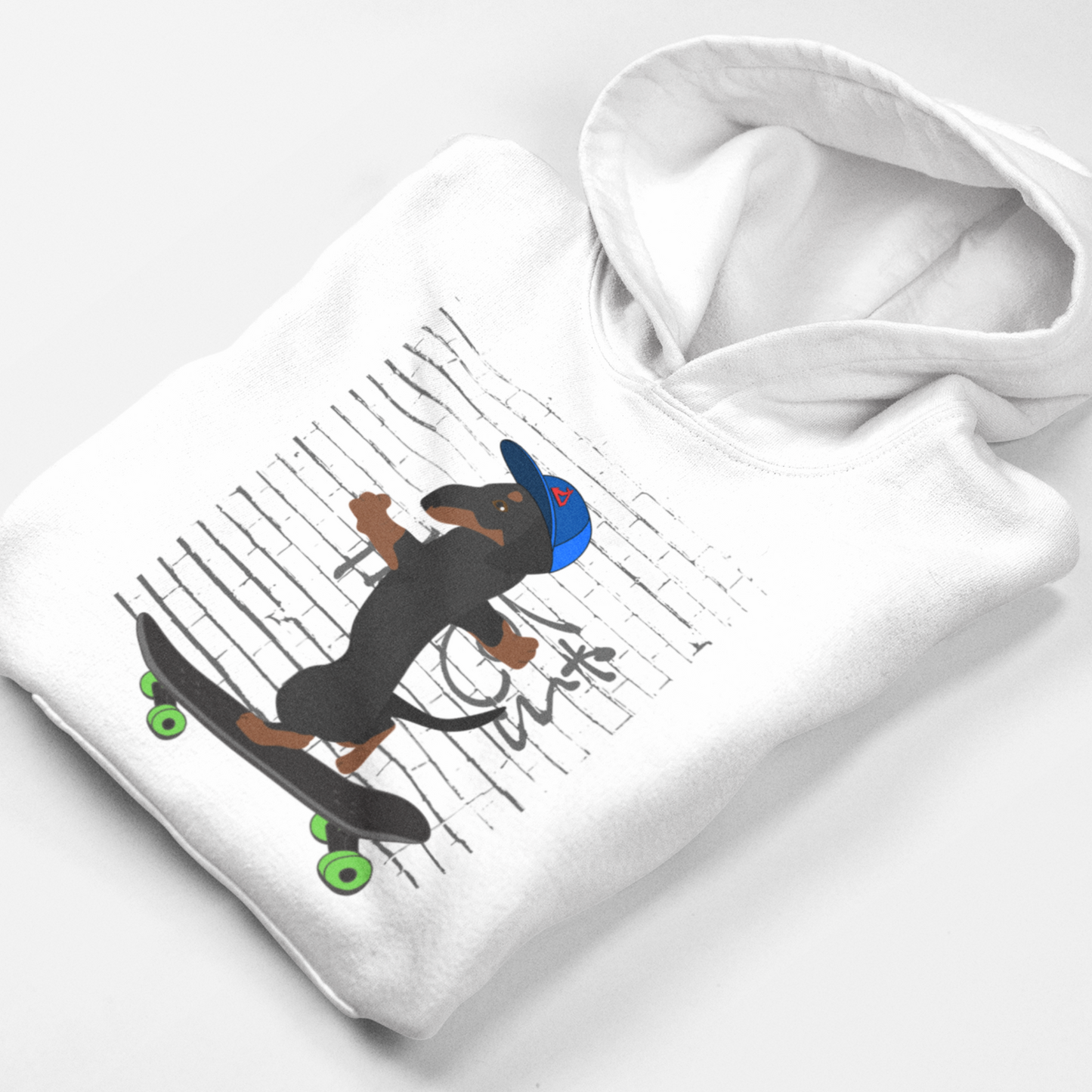 Kids 'Skateboarding Dachshund' Pullover Hoodie | 3 - 13 years