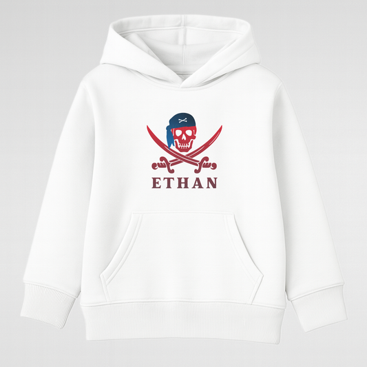Personalised Skull & Bones Hoodie - Kids Pirate Pullover (3-13 yrs)