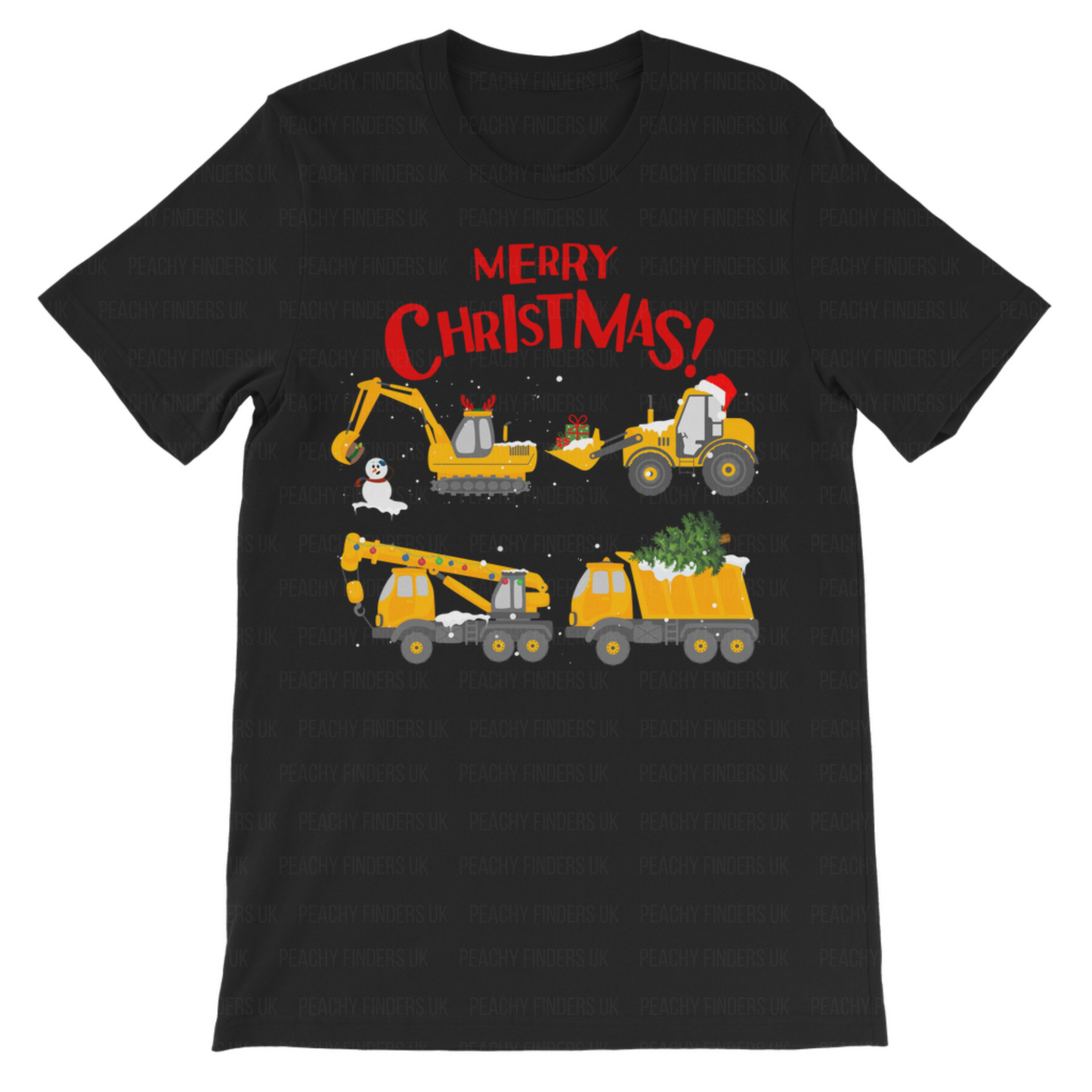Merry Christmas Diggers Kids Unisex T-Shirt