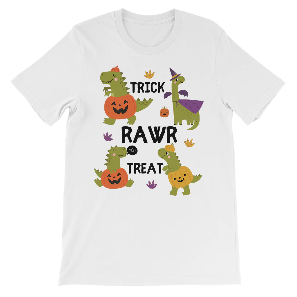TRICK 'RAWR' TREAT - Kids Halloween Dinosaurs T-shirt | 1 - 8 years