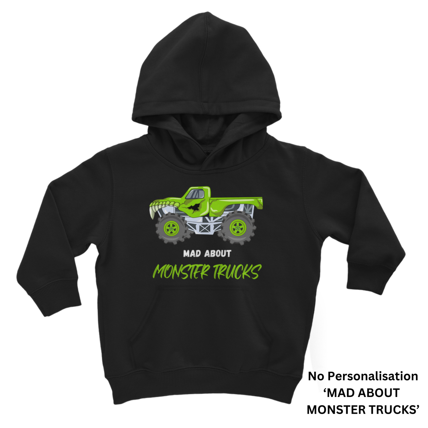 Boys 'Crazy about Monster Trucks' Personalised Hoodie | 3 - 13 years