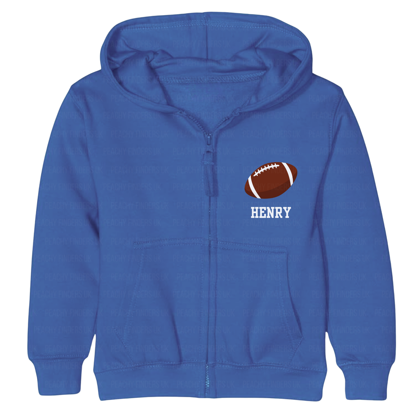 Unisex Kids Personalised American Football Zip Hoodie | 3 - 13 years