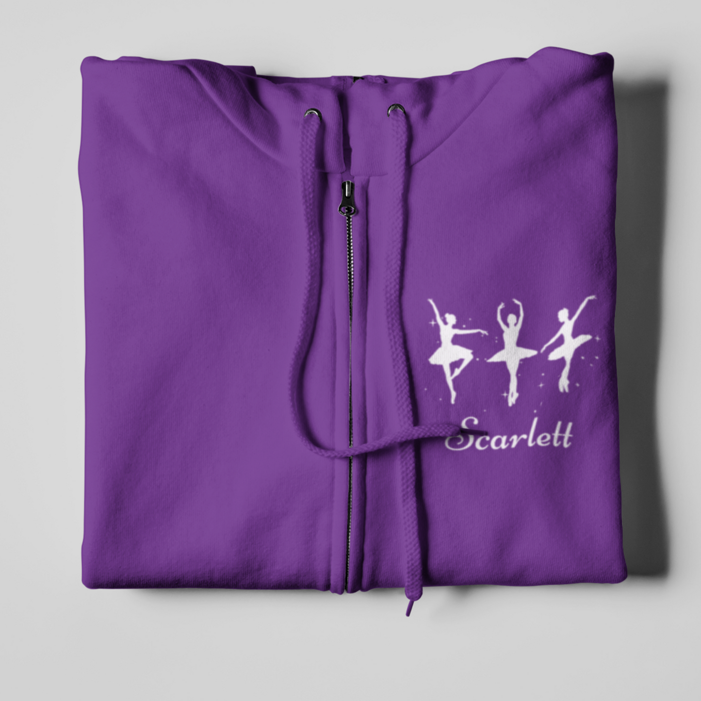 Girls Personalised Ballet/Dance Zip Hoodie | 3 - 13 years