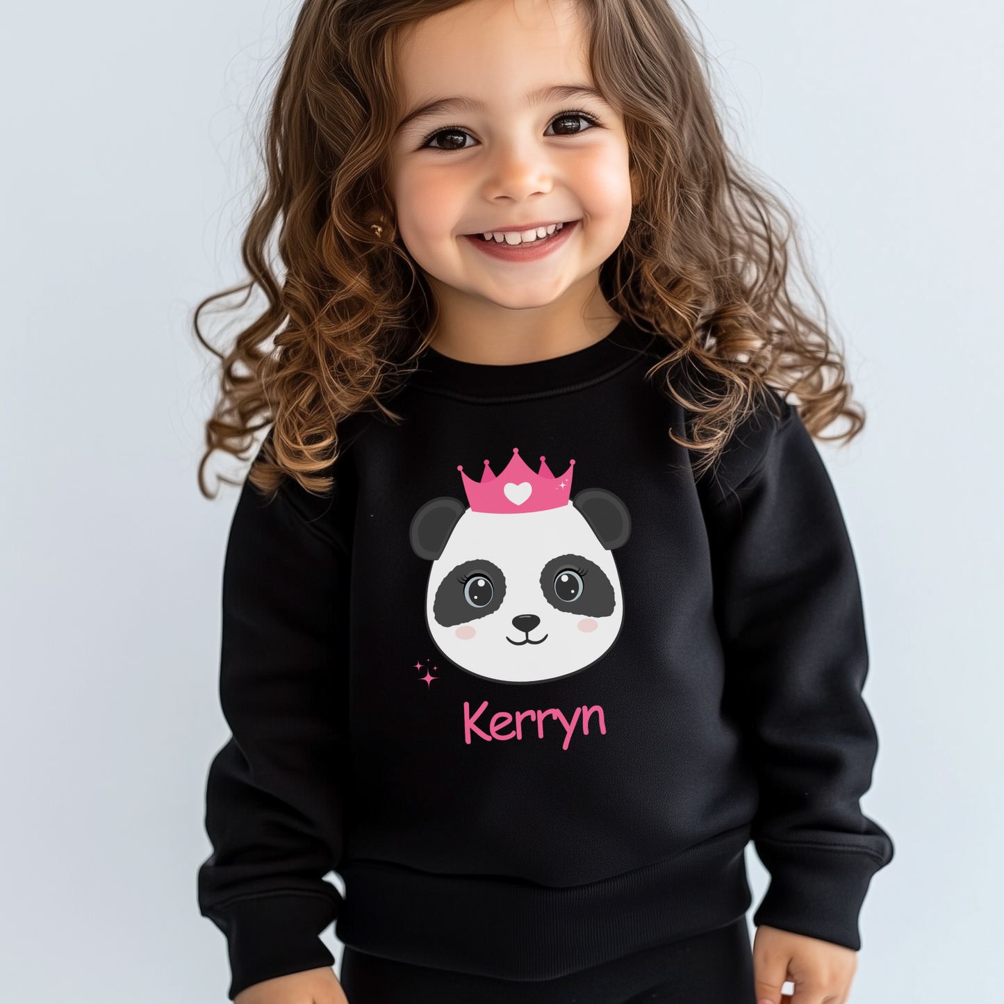 Girls Personalised 'Panda Princess' Sweatshirt | 5 - 13 years