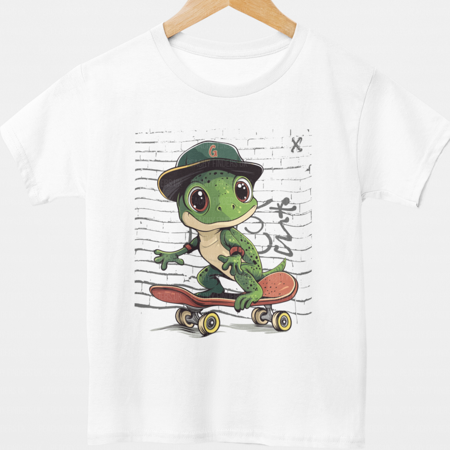 Cool Skateboarding Gecko - Unisex Kids T-shirt