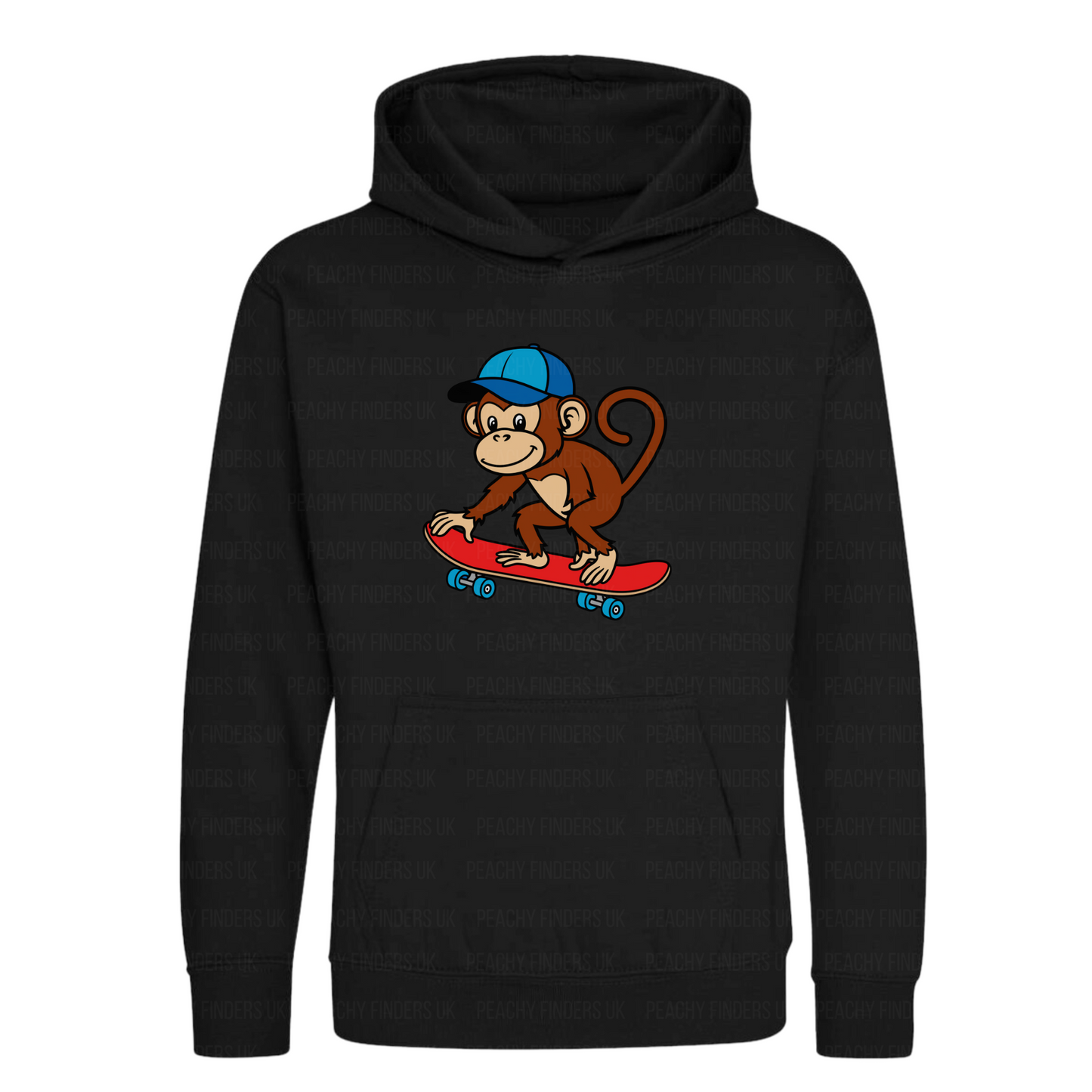 Unisex Kids Skateboarding Monkey Hoodie