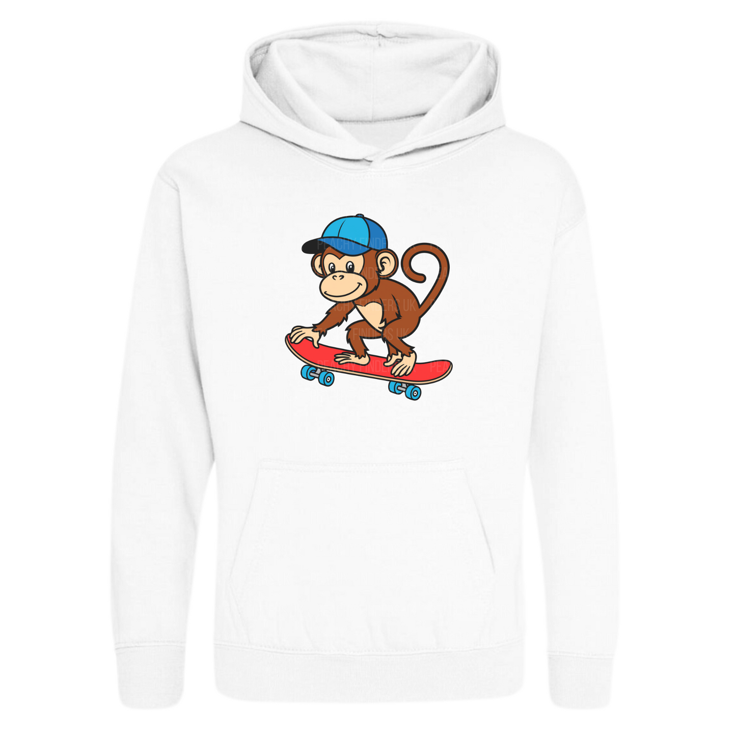 Unisex Kids Skateboarding Monkey Hoodie