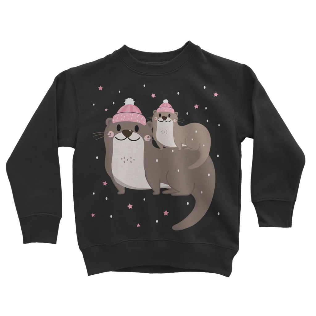 Mum and Baby Winter Otters - Girls Sweatshirt