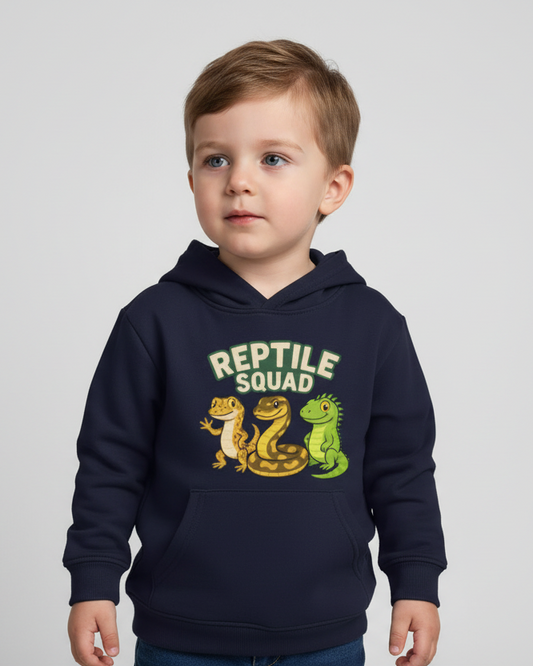 Kids “Reptile Squad” Hoodie – Cute Gecko, Snake & Lizard Design