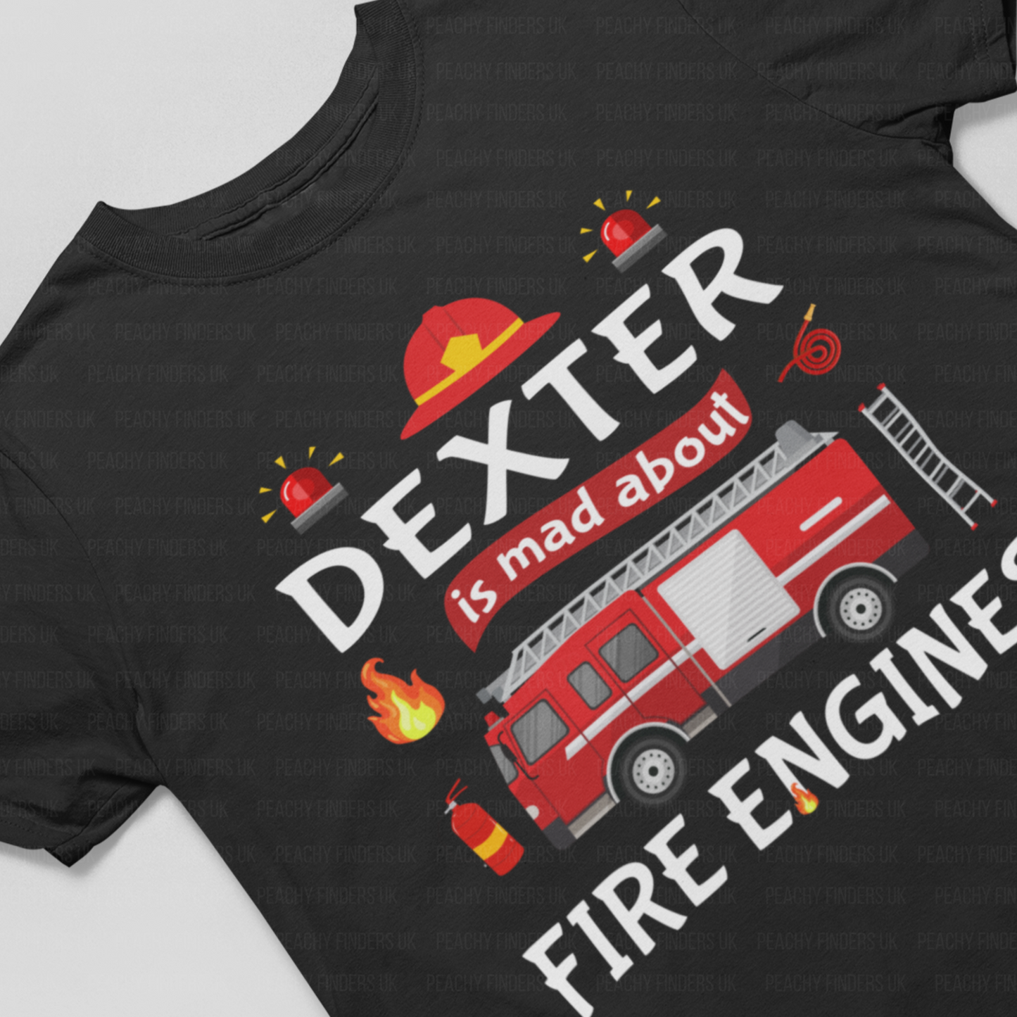 Boys Personalised "Mad About Fire Engines" T-shirt