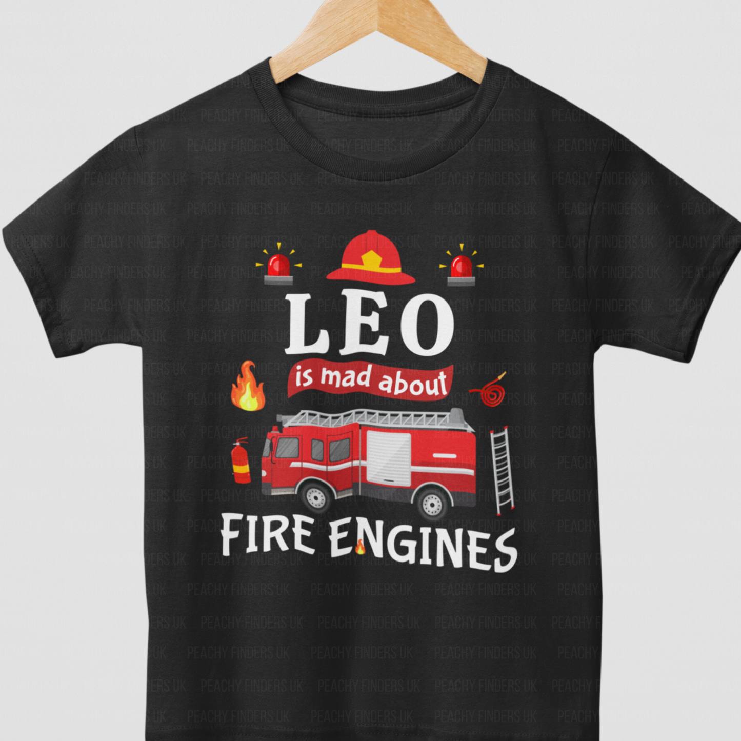 Boys Personalised "Mad About Fire Engines" T-shirt
