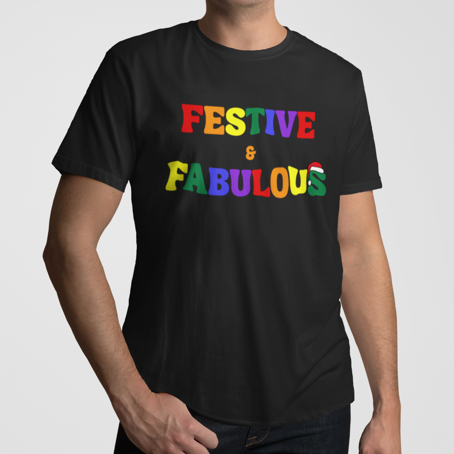 Festive & Fabulous Pride Christmas T-Shirt (S-4XL)