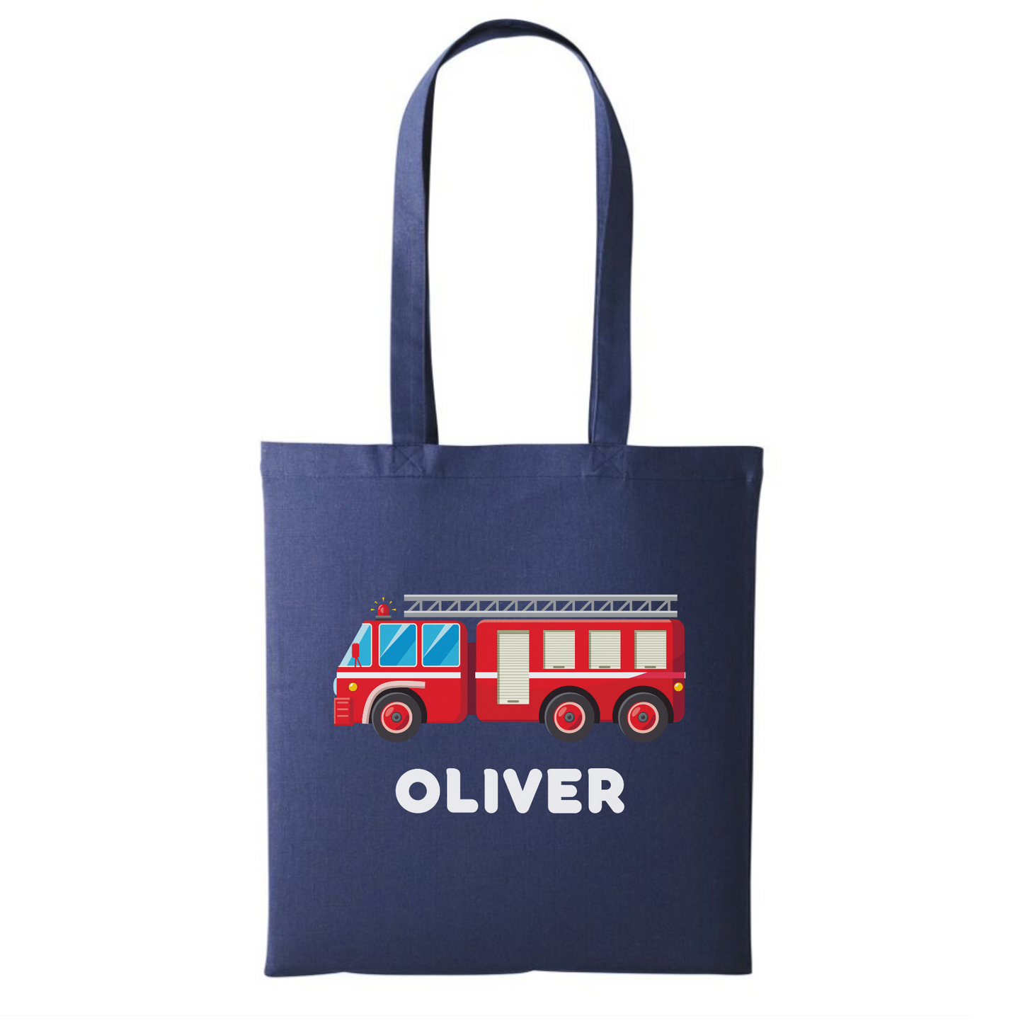 Kids Personalised Fire Engine Tote Bag | 3 colours