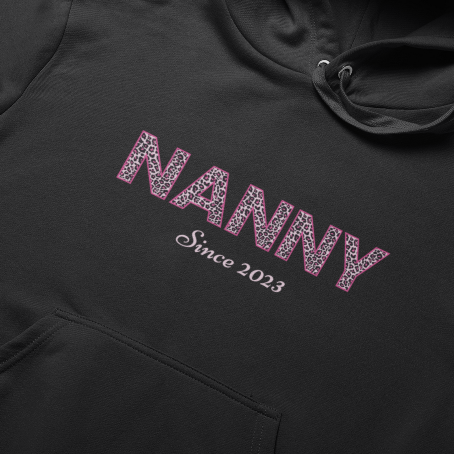 Personalised NANNY Est. Leopard Print Hoodie | S - 5XL