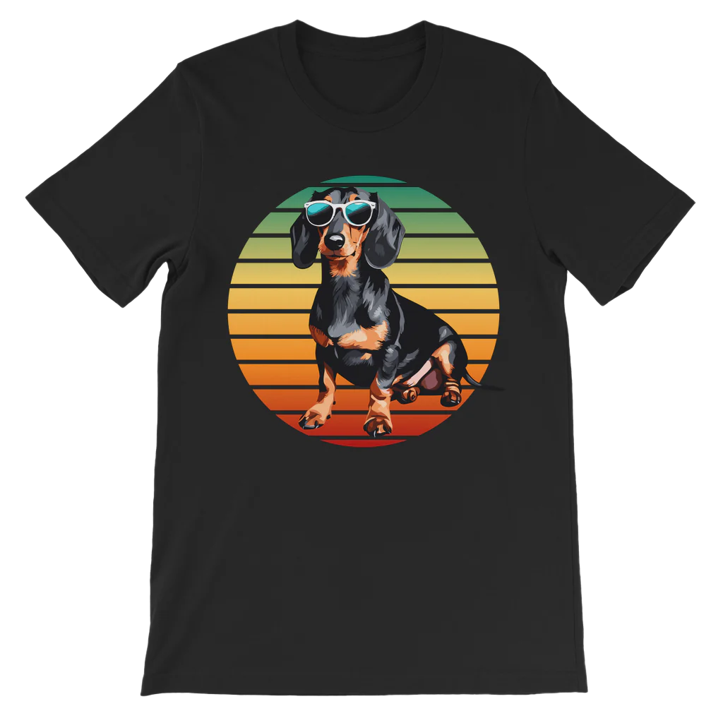 Retro Dachshund - Unisex Kids Cotton T-shirt