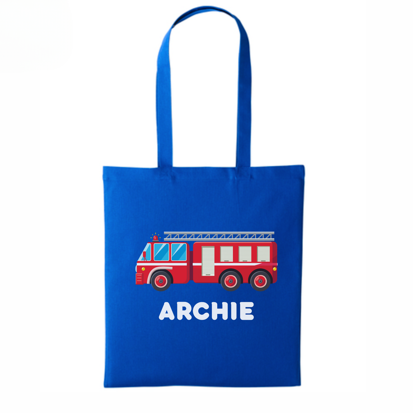 Kids Personalised Fire Engine Tote Bag | 3 colours