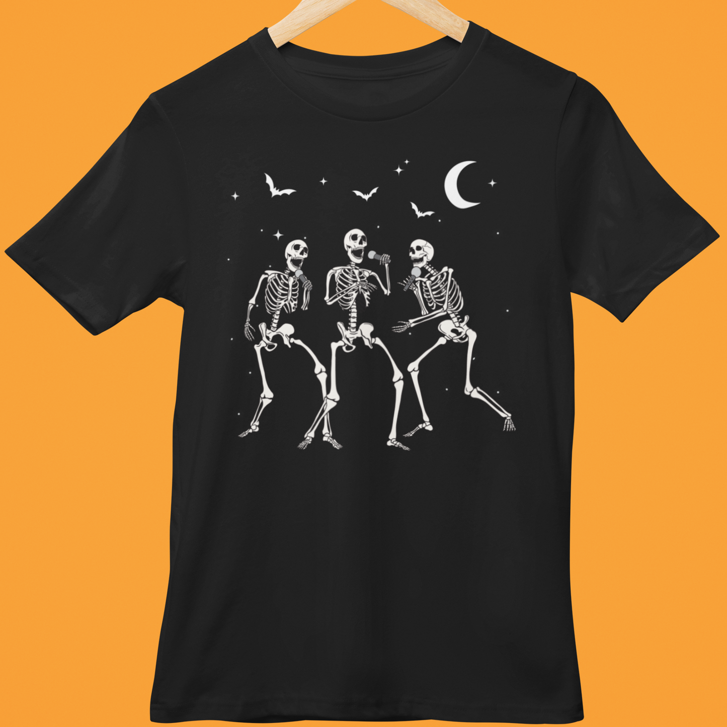 Adults Funny "Singing Skeletons" Graphic Print Halloween T-shirt