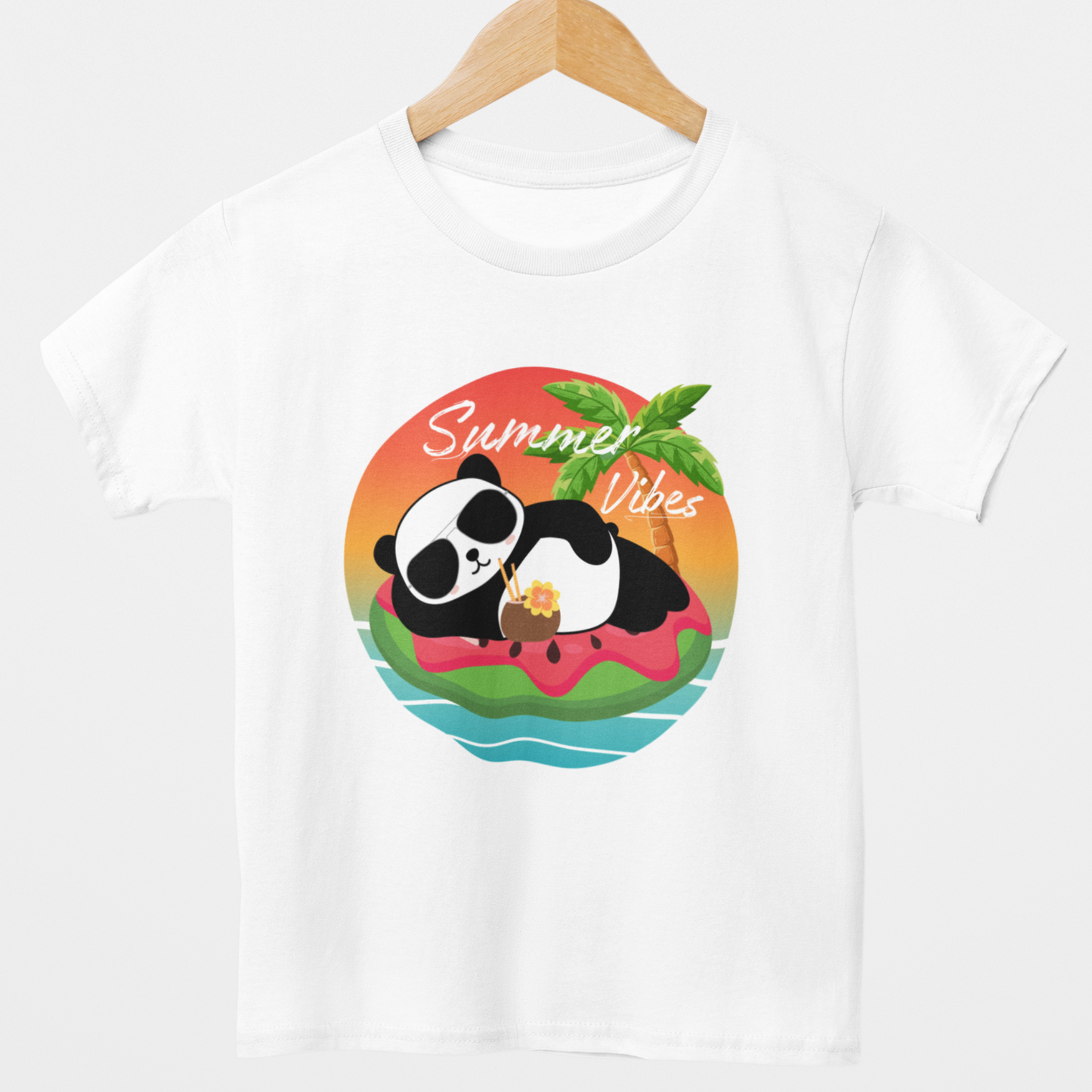 Unisex Kids Summer Vibes Panda T-shirt | 3 - 13 years