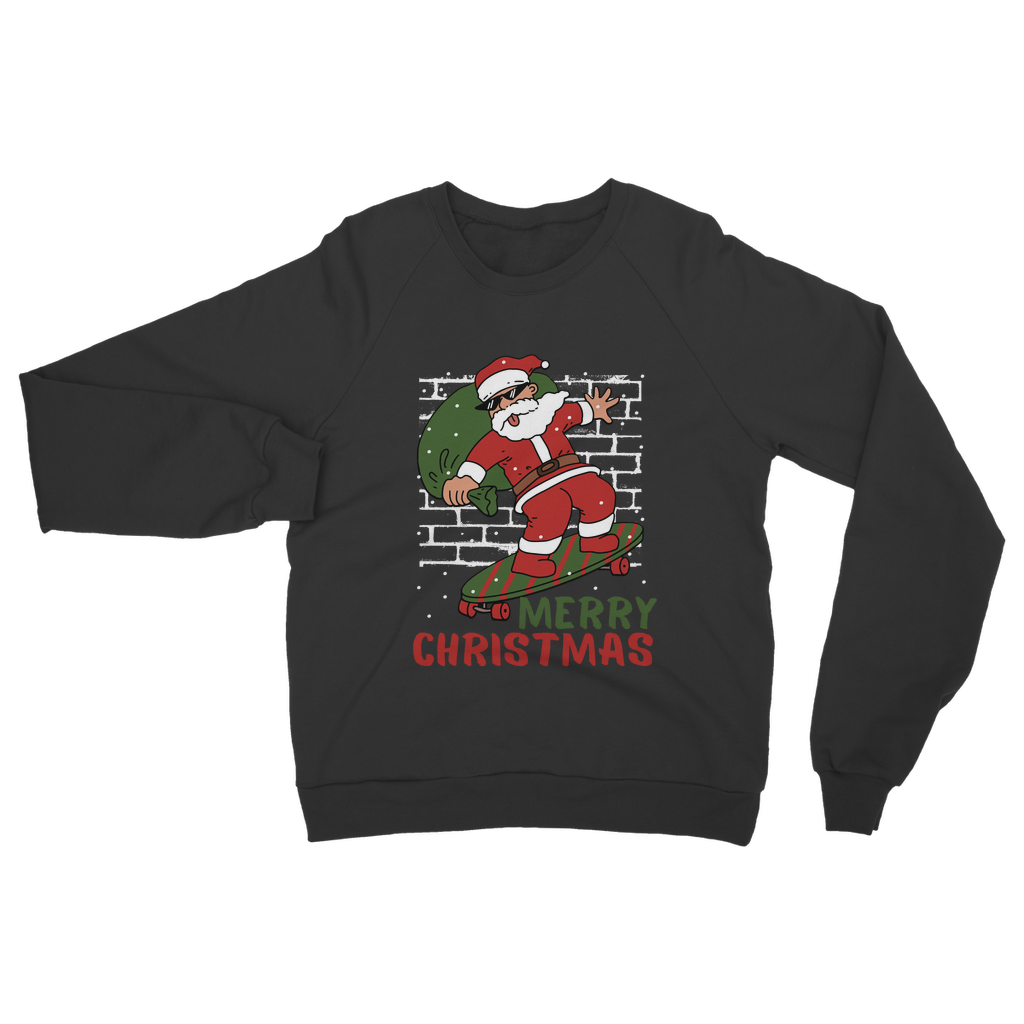 Adult's Skateboarding Santa Christmas Sweatshirt